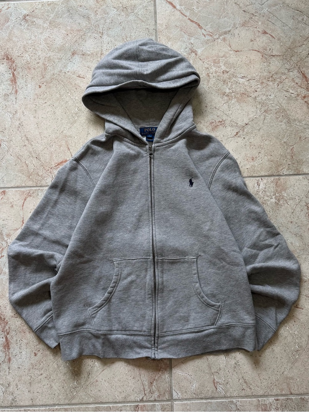 Youth Polo Ralph Lauren Gray Full Zip Hoodie Youth L / Small Adult